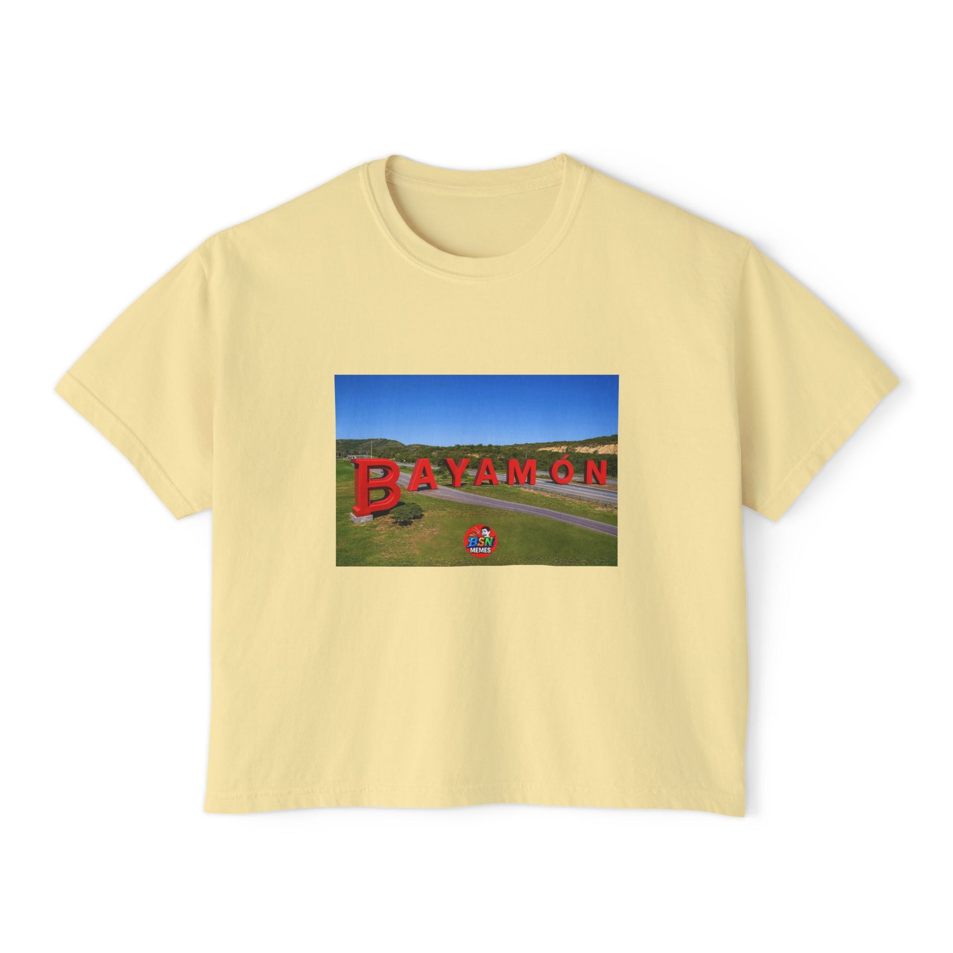 Bayamon Women's Boxy Tee, Casual Summer Top, Vacation Wear, Gift for Her, Streetwear Style, Travel Essential