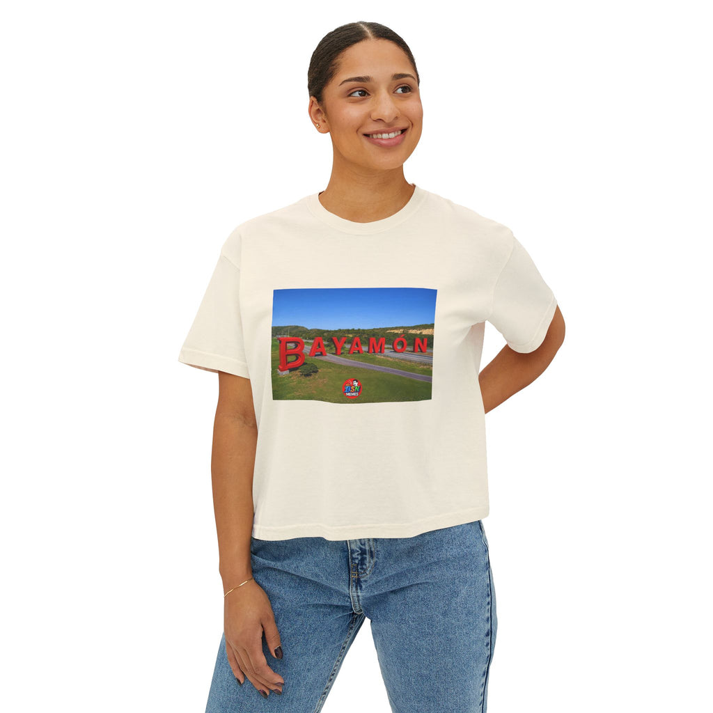 Bayamon Women's Boxy Tee, Casual Summer Top, Vacation Wear, Gift for Her, Streetwear Style, Travel Essential