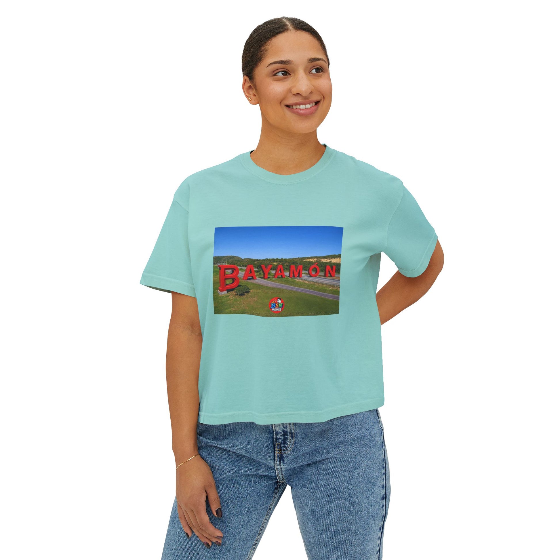 Bayamon Women's Boxy Tee, Casual Summer Top, Vacation Wear, Gift for Her, Streetwear Style, Travel Essential